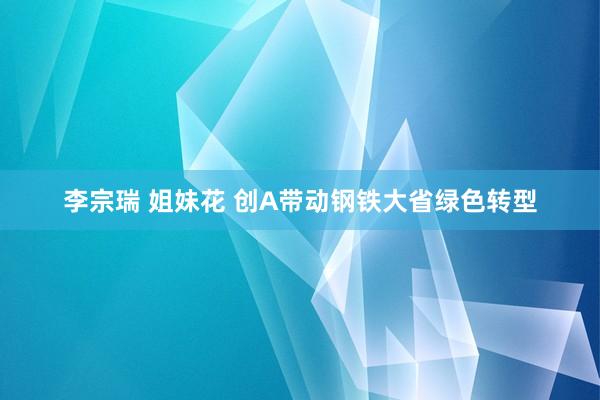 李宗瑞 姐妹花 创A带动钢铁大省绿色转型