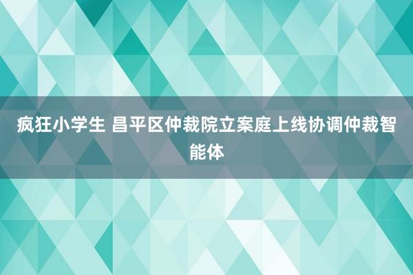 疯狂小学生 昌平区仲裁院立案庭上线协调仲裁智能体